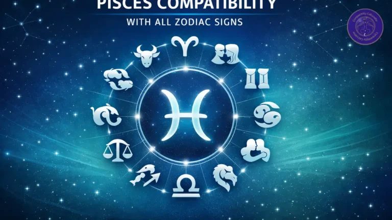 Pisces compatibility with all zodiac signs showing emotional patterns, elemental differences, and relationship tendencies.