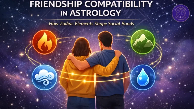 Friendship compatibility in astrology shaped by element style, trust patterns, communication, and social rhythm.