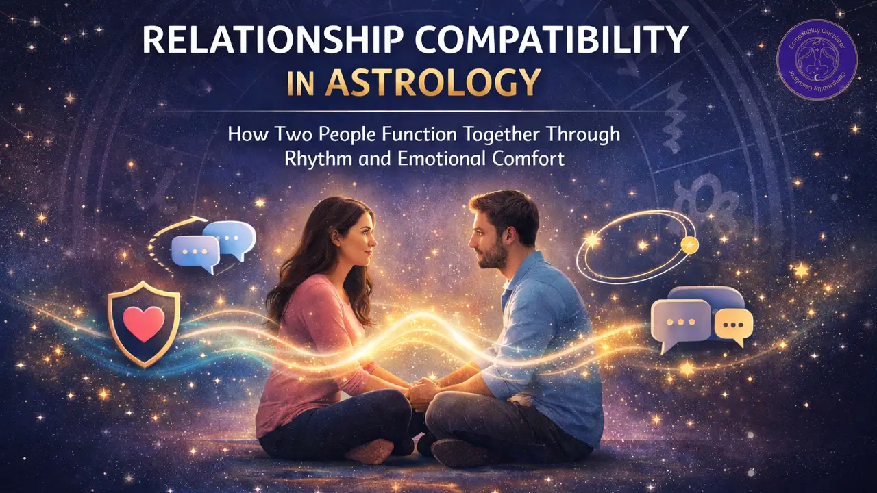 Relationship compatibility in astrology shaped by emotional rhythm, trust patterns, attraction, and long term relational fit.