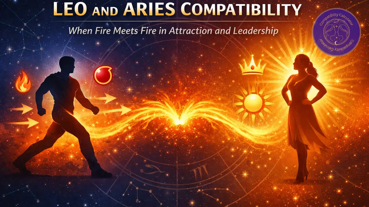 Leo and Aries building attraction through bold action, pride, admiration, and shared fire sign chemistry.