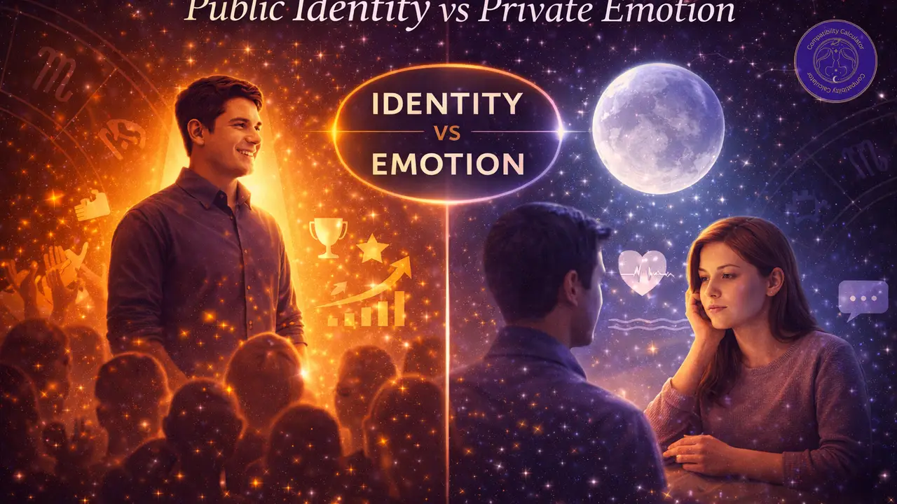 Sun and Moon compatibility through identity and emotion in contrast, tension, and private versus public needs.