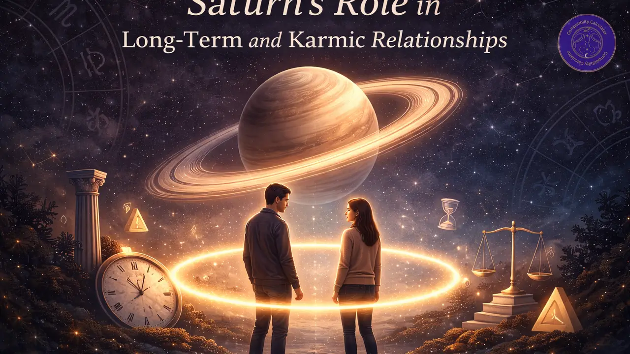 Saturn in love through karmic ties, responsibility, endurance, and difficult but meaningful emotional lessons.
