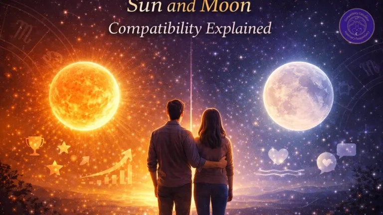Sun and Moon compatibility shaped by identity, emotion, attraction, comfort, and relationship balance.
