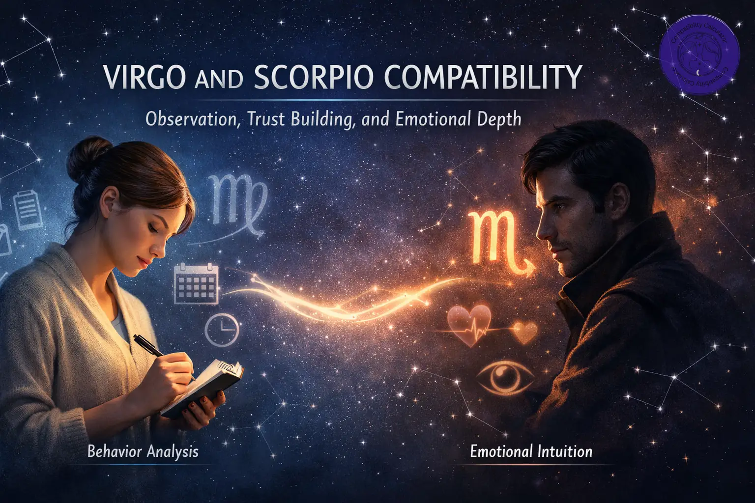 Virgo and Scorpio connection built through quiet trust and emotional depth