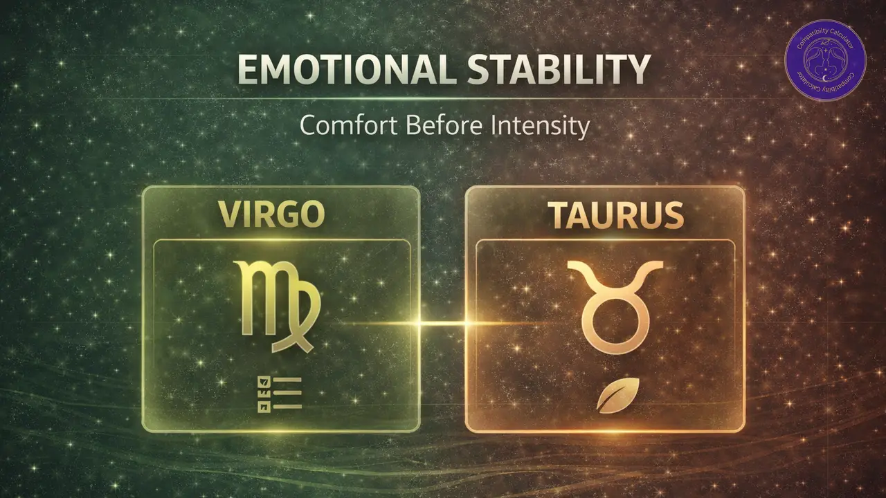 Virgo and Taurus building emotional stability through trust, routine, consistency, and steady reassurance.